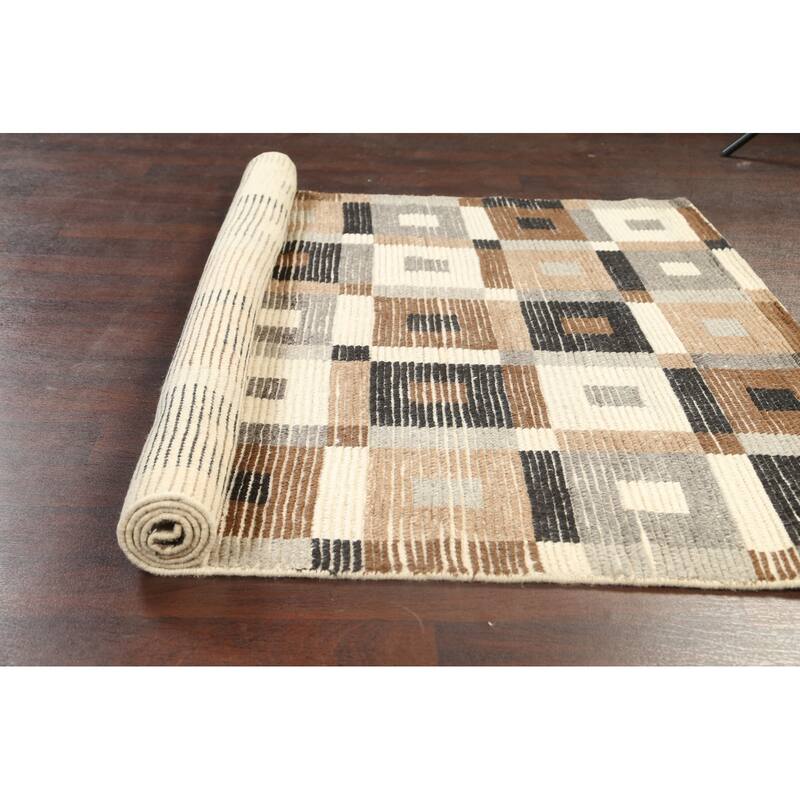 Geometric Contemporary Moroccan Oriental Wool Area Rug Handmade - 5'6" x 7'6"