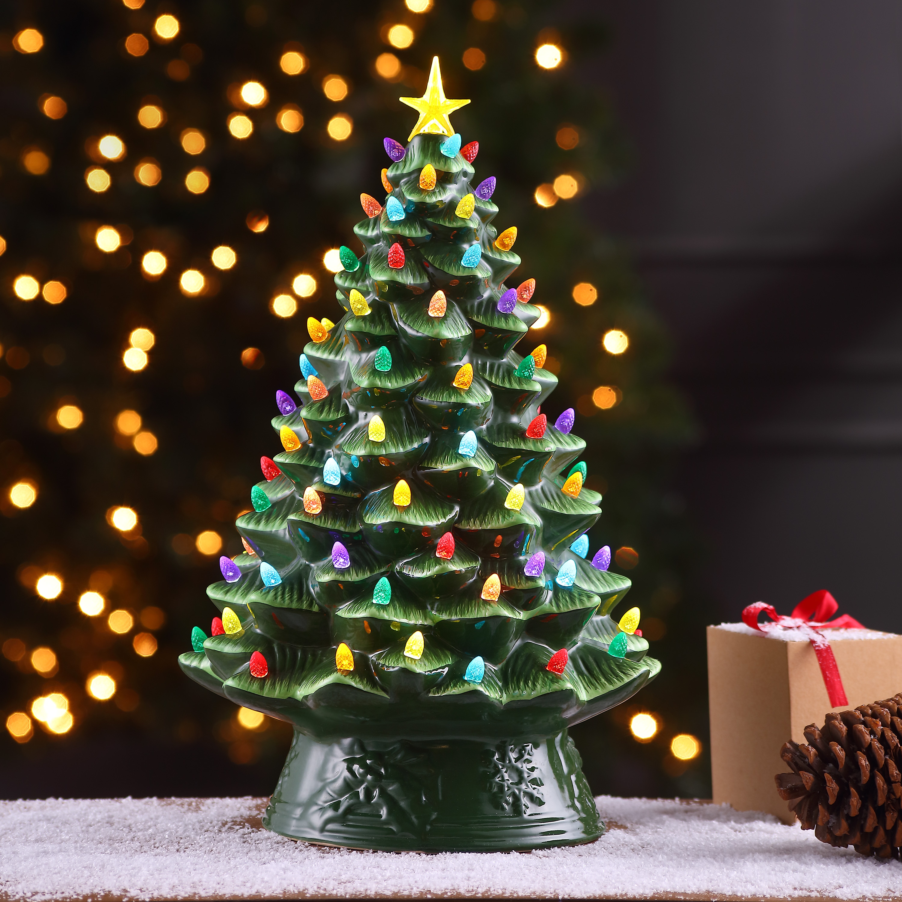Green ceramic christmas tree on sale