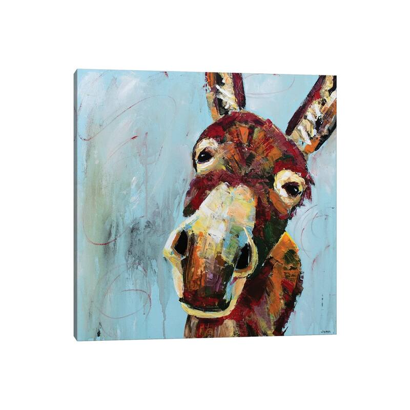 iCanvas "Funny Donkey" by Jennifer Seeley Canvas Print