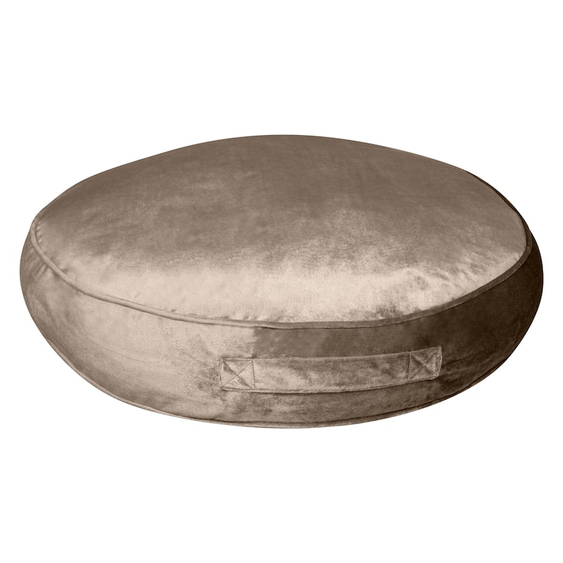 Edie At Home Velvet Round Decorative Throw Floor Pillow, Mushroom