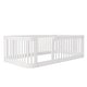 preview thumbnail 14 of 16, Twin Size Floor Bed Frame with Fence for Girls Boys, Solid Wood Kids Montessori Bed, Slat-Free Design