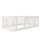 preview thumbnail 4 of 16, Wood Twin Size Wood Floor Bed Frame with Slats and Safety Guardrails, Wood Montessori Floor Bed for Kids, Girls, Boys