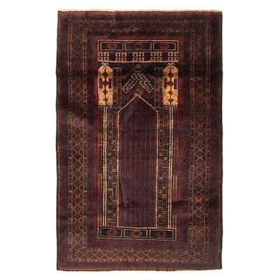 Teimani Burgundy Rug 3'0" x 4'8" - 3'0 x 4'8