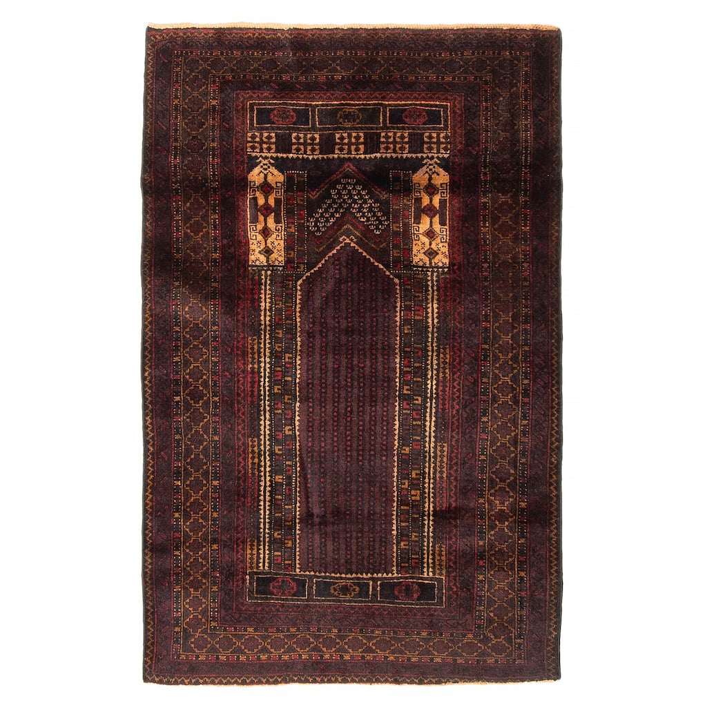 Teimani Burgundy Rug 3'0" x 4'8" - 3'0 x 4'8