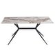 preview thumbnail 10 of 131, Elega Modern Sintered Stone Dining Table Modern Trestle Base Powder-Coated Steel Frame Kitchen Table - 47"-71"
