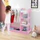 preview thumbnail 13 of 30, Gymax Kids Dress up Storage Hanging Armoire Dresser Costume Closet w/
