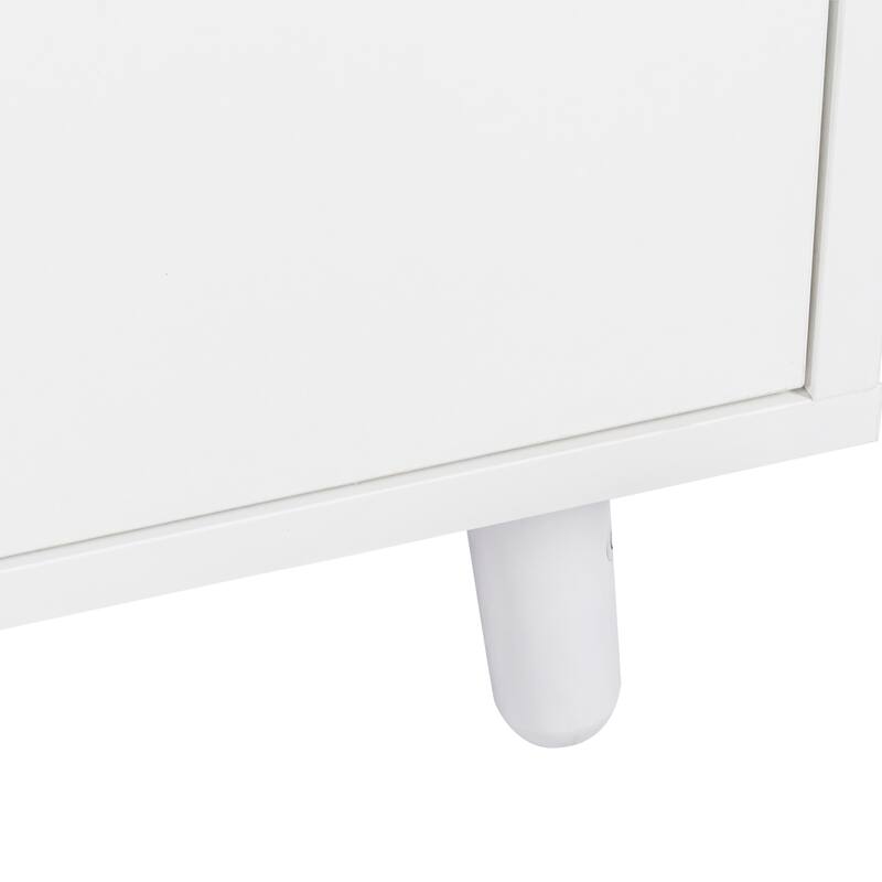 Modern Large Kitchen Hutch Cabinet with 4 Doors, 4 Drawers and Microwave Shelf