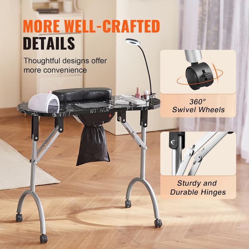 Manicure Table Makeup Dressing Nail Station with Storage Cabinets for Spa Beauty Salon Workstation