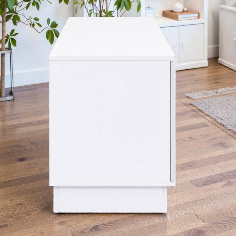 70.8'' Modern TV Stand for 75'' TVs, Minimalist Media Console with Storage Cabinets, 4 Drawers and Metal Center Leg