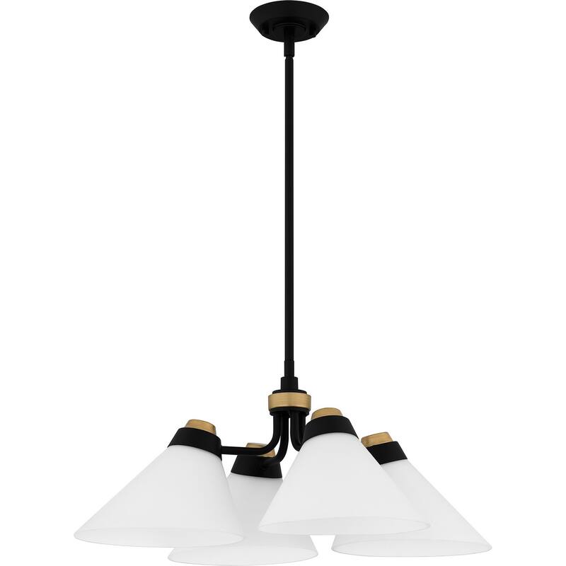 Quoizel Pendant Four Light Chandelier - Matte Black