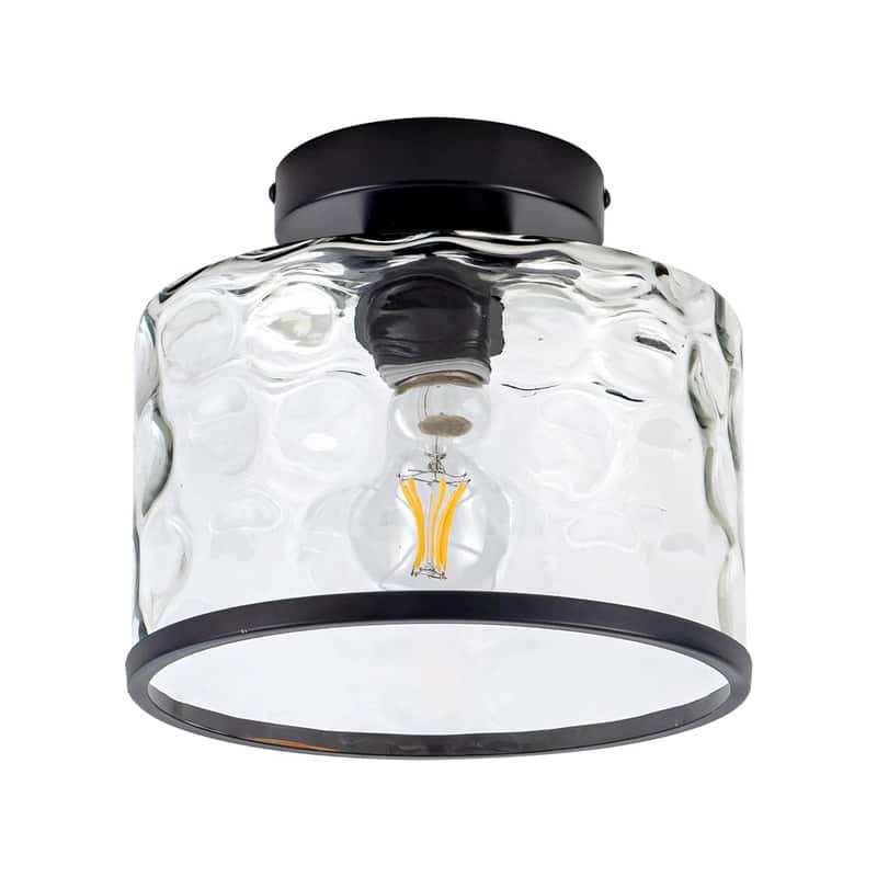 Mid century kitchen flush black Crystal ceiling mount glass, metal modern bright ceiling lights - N/A