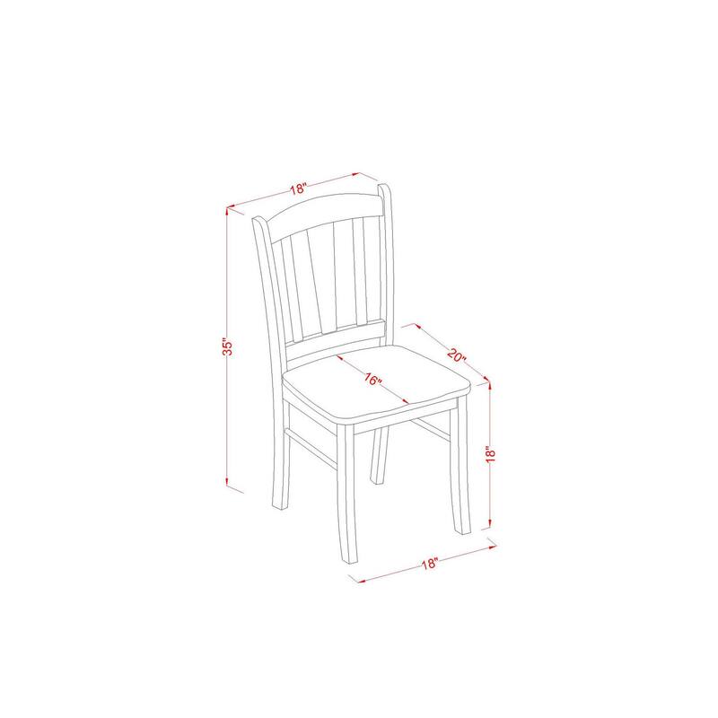 Dining Chairs Set of 2 - Traditional Wood Chairs, Mahogany Finish, Comfortable Seating, 18x20x37 Inches