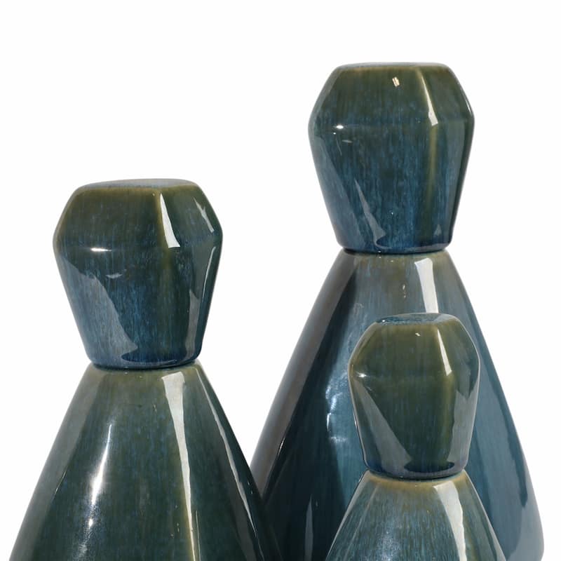 Stoneware Decorative Vases Contemporary Minimalist Sleek (Set of 3)