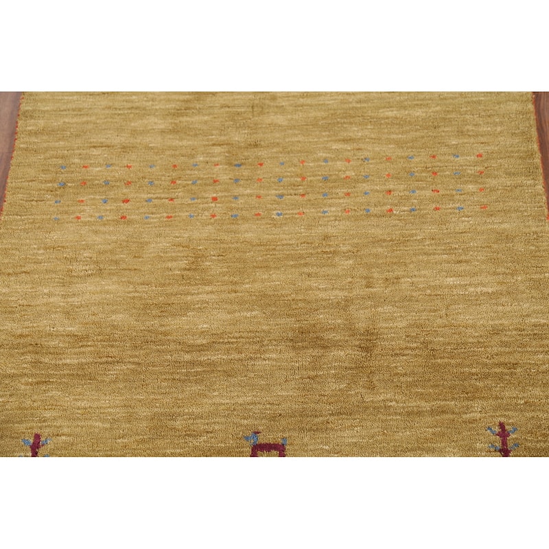 Animals Tribal Gabbeh Indian Accent Rug Handmade Modern Wool Carpet - 3'0"x 5'3"