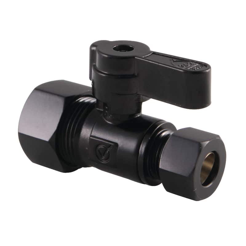 Baseline 5/8-Inch OD x 3/8-Inch OD Comp Straight Stop Valve - Matte Black