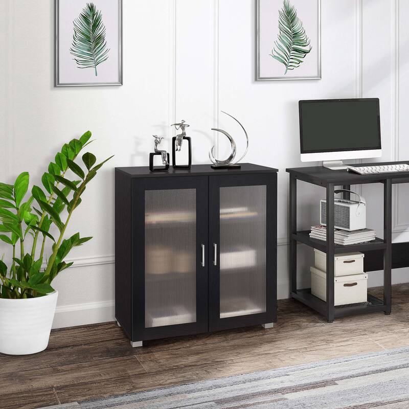 Accent Storage Cabinet, Sideboard Buffet (Black)
