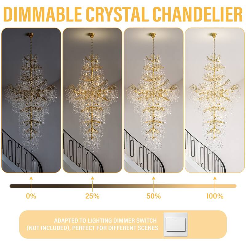 KAYLA 39.3-90.5in HorseshoeMountain ShapeChandelier