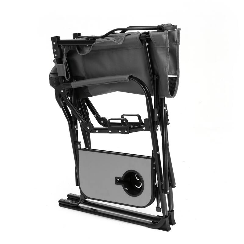 Oversized Portable Folding Camping Chair with Side Table and Pocket
