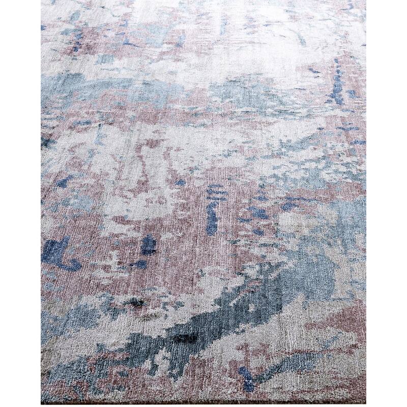 Ikat One-of-a-Kind Hand-Knotted Area Rug, Light Gray - 8' 1" x 10' 2"