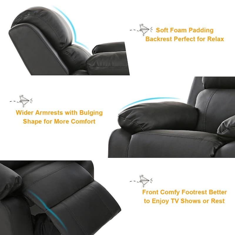Kids Deluxe Headrest Recliner Sofa Chair with Storage Arms - 25" x 25.5" x 29" (W x D x H)
