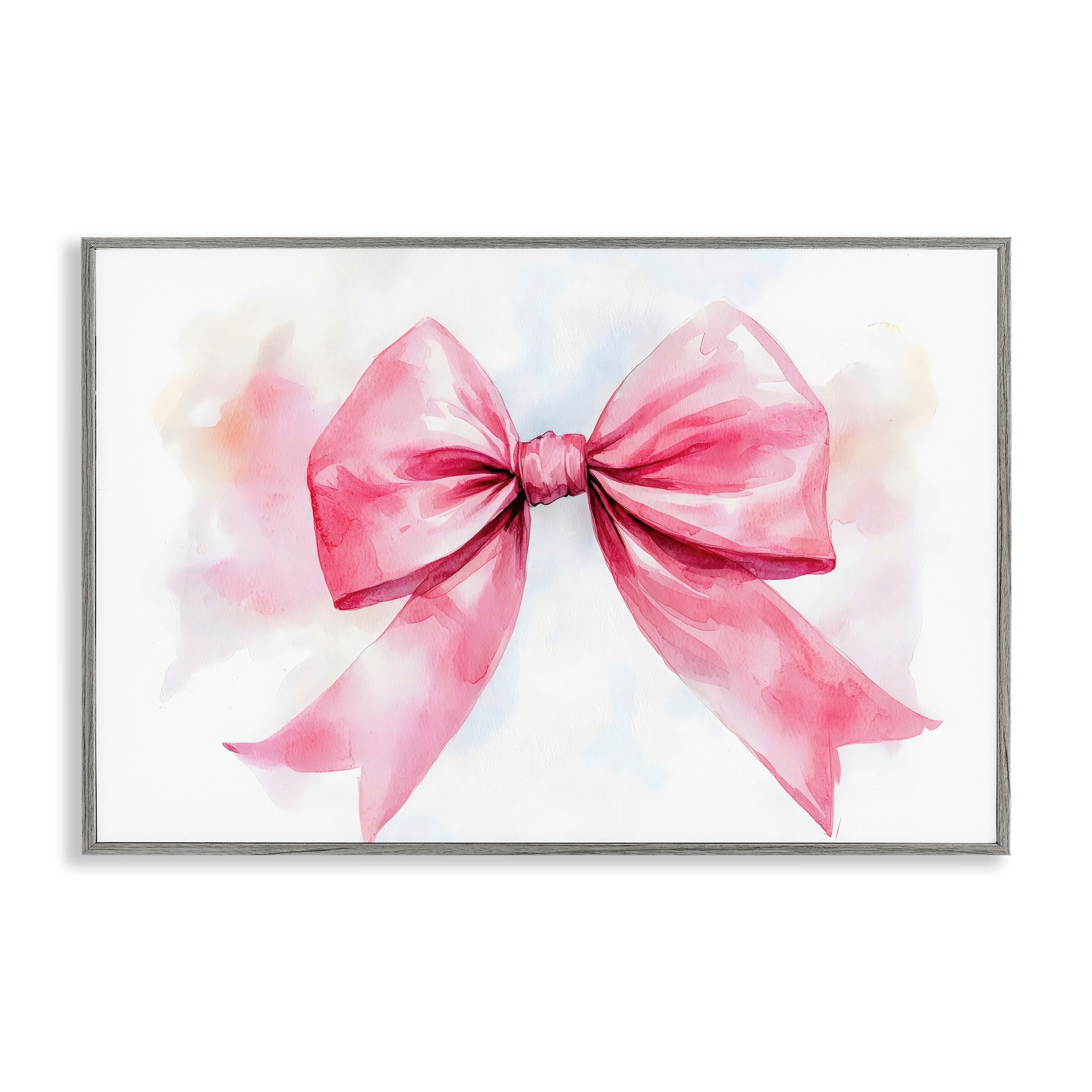 Stupell Watercolor Fade Pink Bow Framed Giclee Art Design By Creative Studio