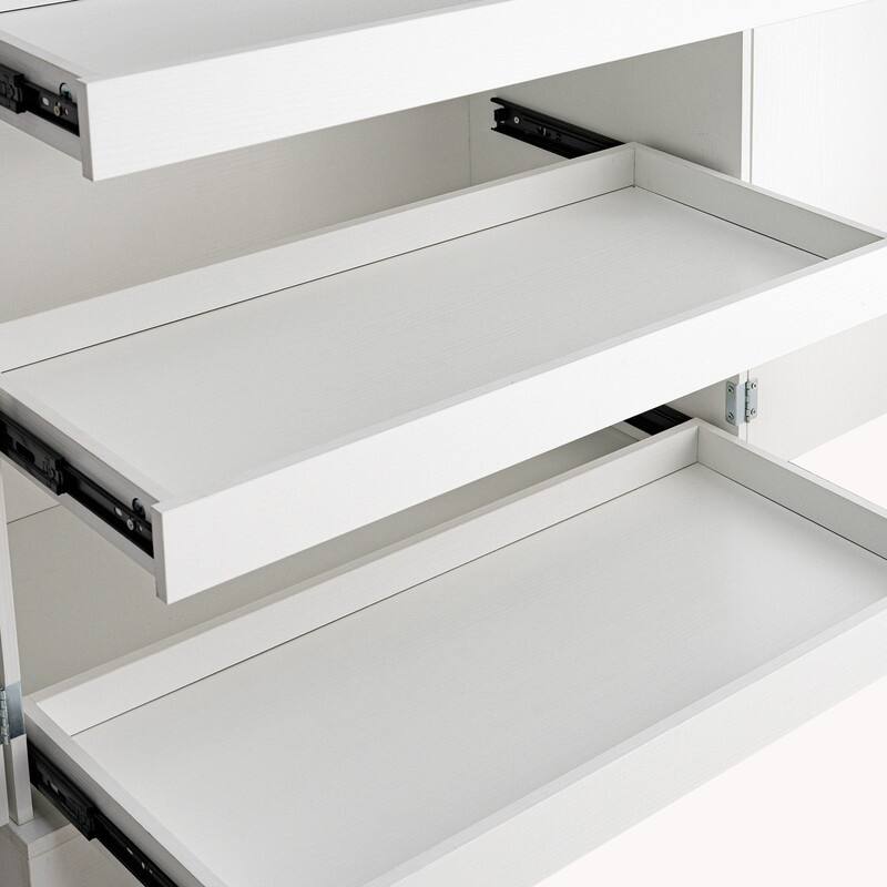 72" Fluted Kitchen Pantry Cabinet, Freestanding Cupboard Storage Cabinet with Drawers and Adjustable Shelves