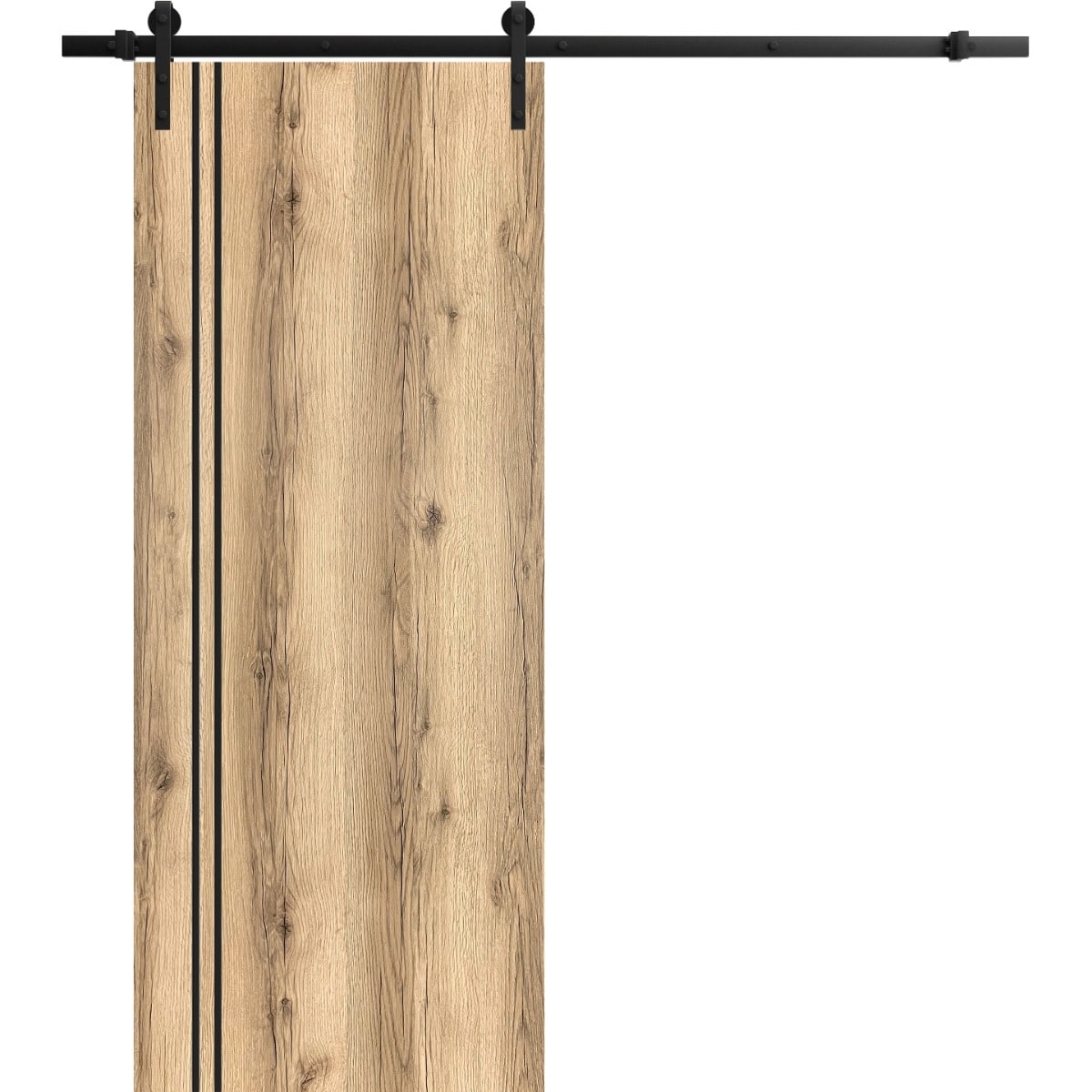 SartoDoors Planum 0016 | Bedroom Door Barn Door | Solid Wood | Hardware Set | 18x80, Oak Bathroom Door Pantry Door Closet Door