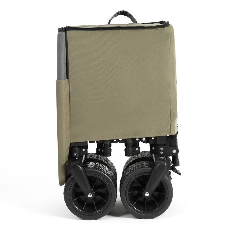 Foldable Wagon with All-Terrain Wheels & Drink Holders, 220lb Capacity