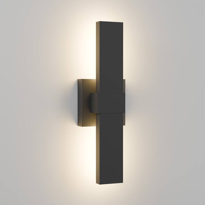 1-Light Black/White Aluminum LED Outdoor Wall Sconce