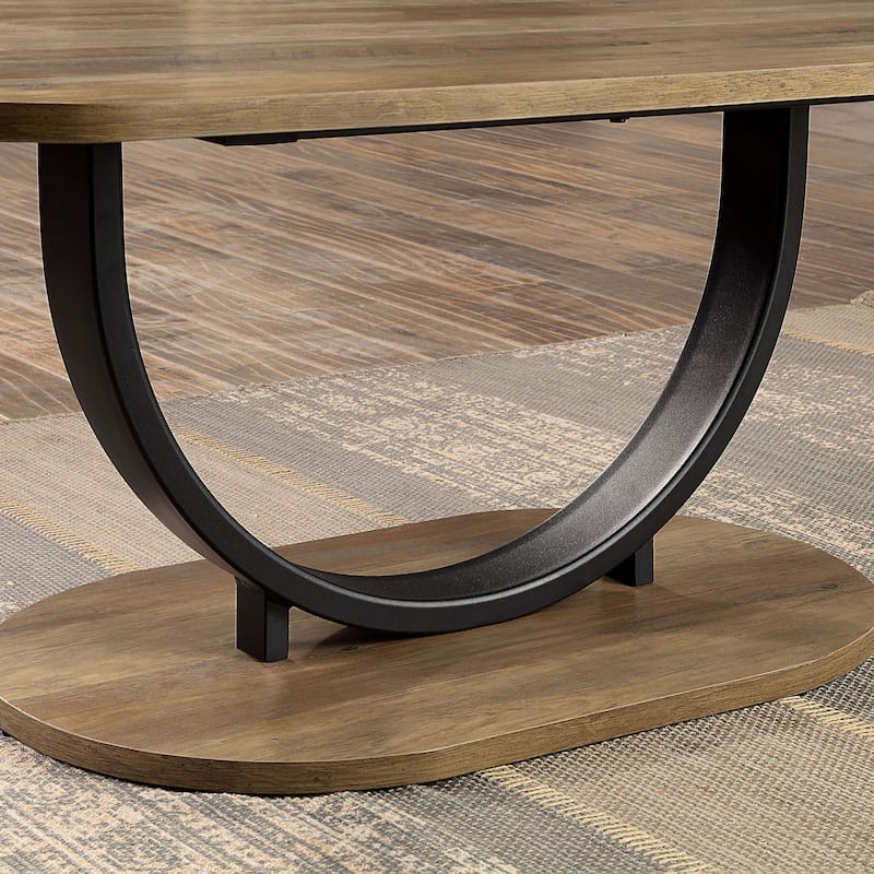 Vimm Industrial Oak Steel 3-Piece Coffee Table Set by Furniture of America