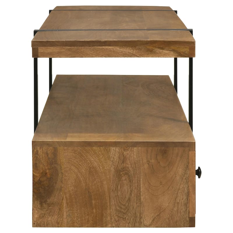 Otto 5-Drawer Mango Wood 70" TV Stand Media Console Brown