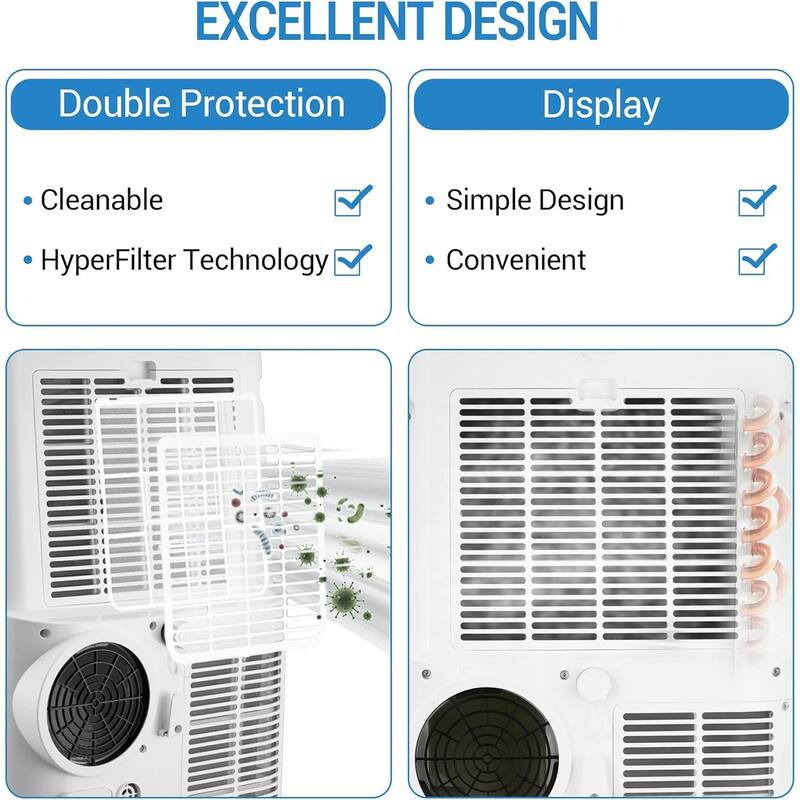 3-in-1 Quiet Portable Air Conditioner, 14000 BTU, Cooling To 750 Sq.Ft