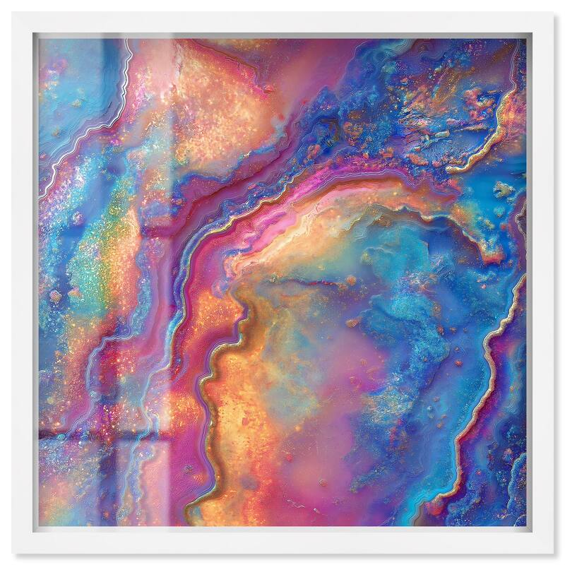 Glittering Spectrum II Shadowbox by Art Remedy - White - 24" x 24"