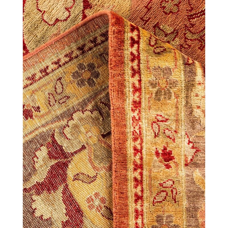 Overton Hand Knotted Wool Vintage Inspired Traditional Ottoman Red Area Rug - 8' 1" x 9' 10"