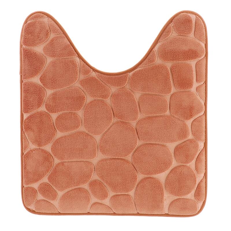 Memory Foam Contour Bath Mat Pebble Design 18x20 - Copper