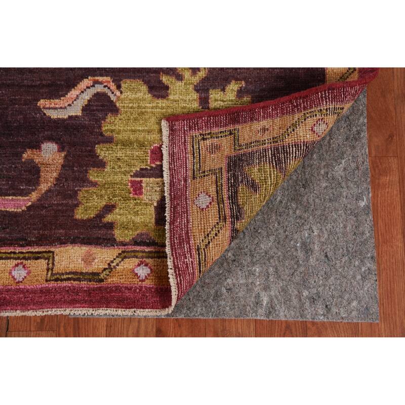 Hand Knotted Oriental 100% Wool Carpet Transitional All-Over Pink Oushak Area Rug - 9' 9'' X 8' 0''