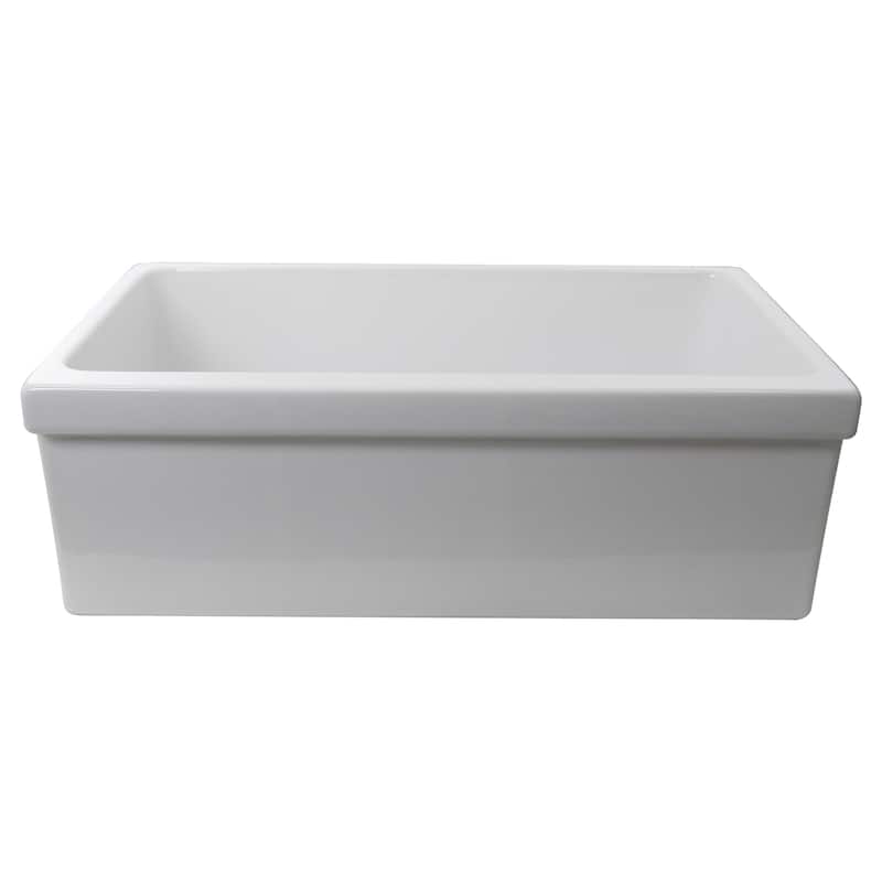 Highpoint Collection Decorative Farmhouse Fireclay Sink and Oil Rubbed Bronze Disposal Drain