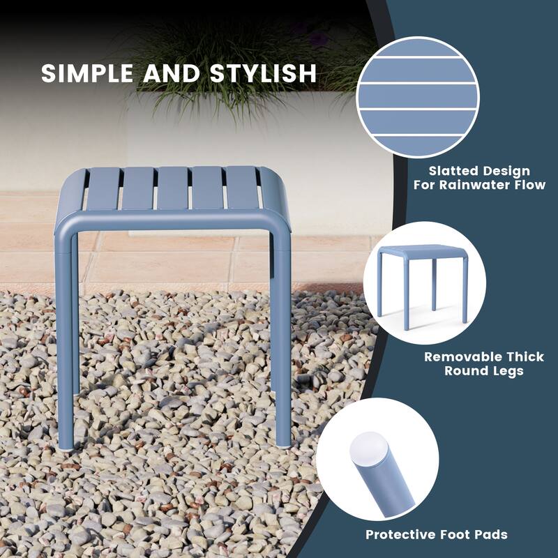 Frond and Form Square Outdoor Side Table (Set of 2)