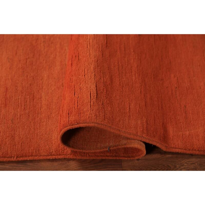 Solid / Modern Gabbeh Runner Rug Hand-Knotted Wool Carpet - 3'0" x 9'9"