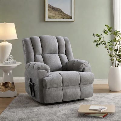 Power Lift Recliner Chair with Dual Motor, Massage and Lumbar Heat, Chenille Upholstery, Infinite Position Adjustment