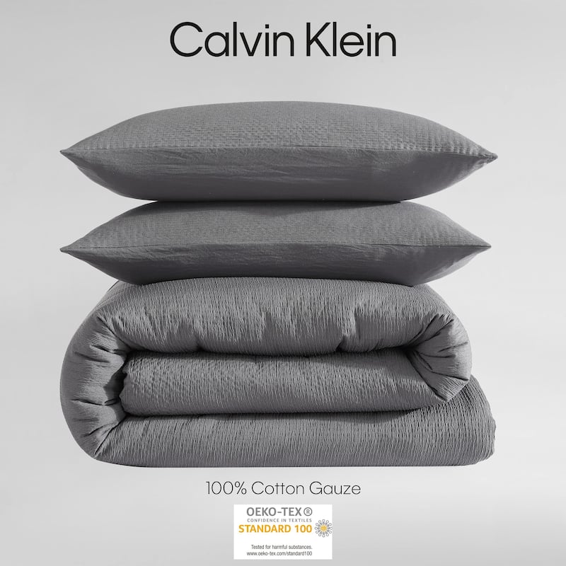 Calvin Klein Seersucker 3 Piece Comforter Set