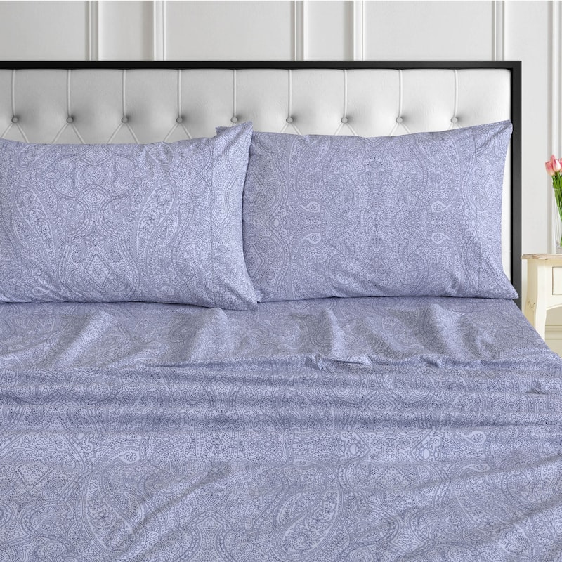Tribeca Living Organic Cotton 400 Thread Count Percale Extra Deep Pocket Sheet Set