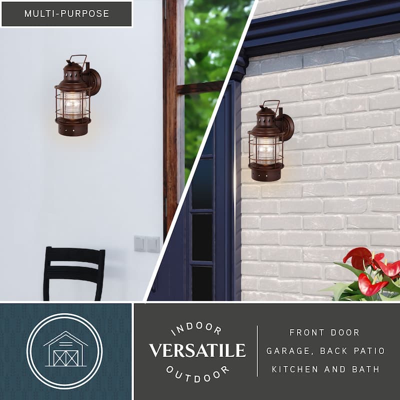Vaxcel Hyannis 8" Outdoor Wall Light Burnished Bronze - 8-in W x 18-in H x 10-in D