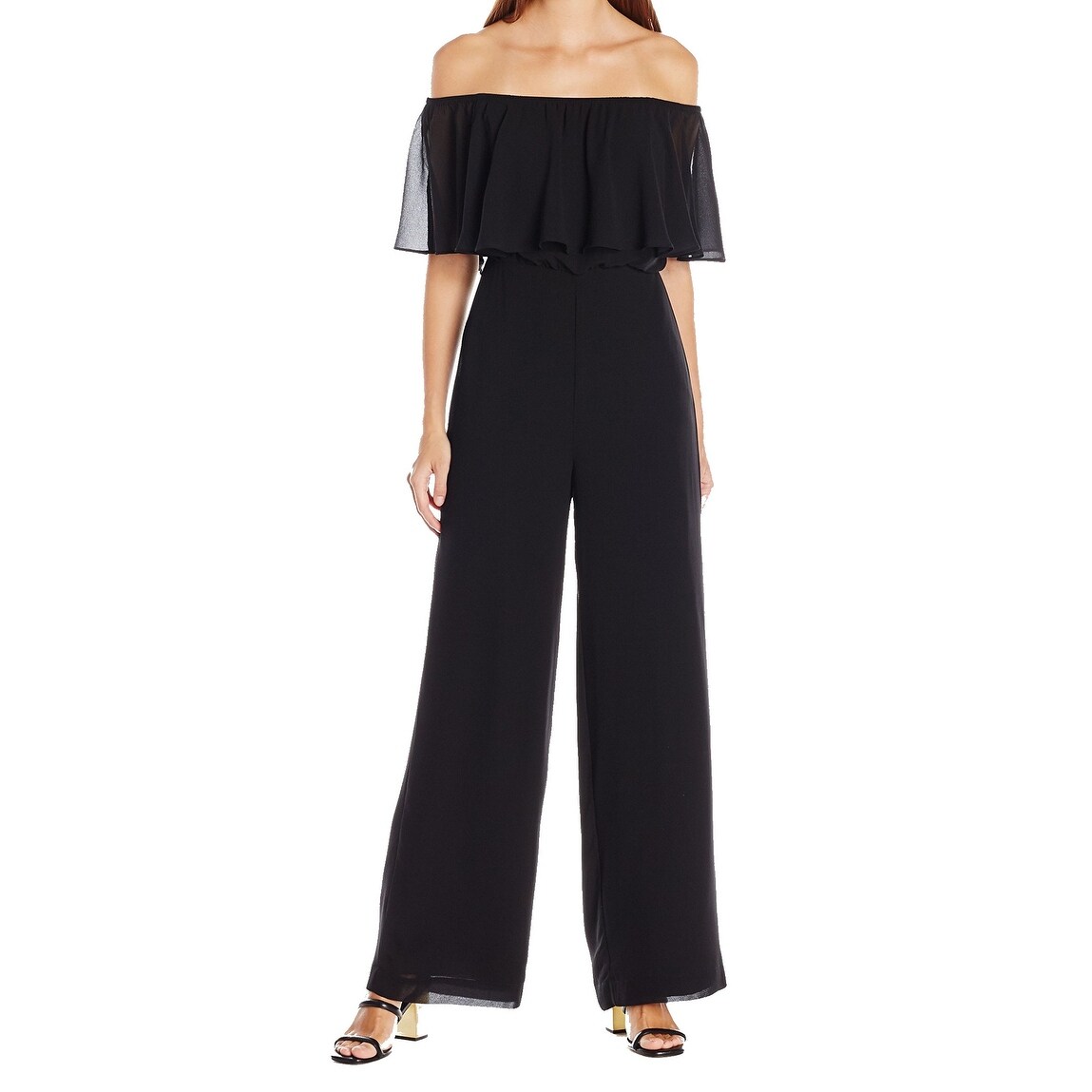 donna morgan black jumpsuit