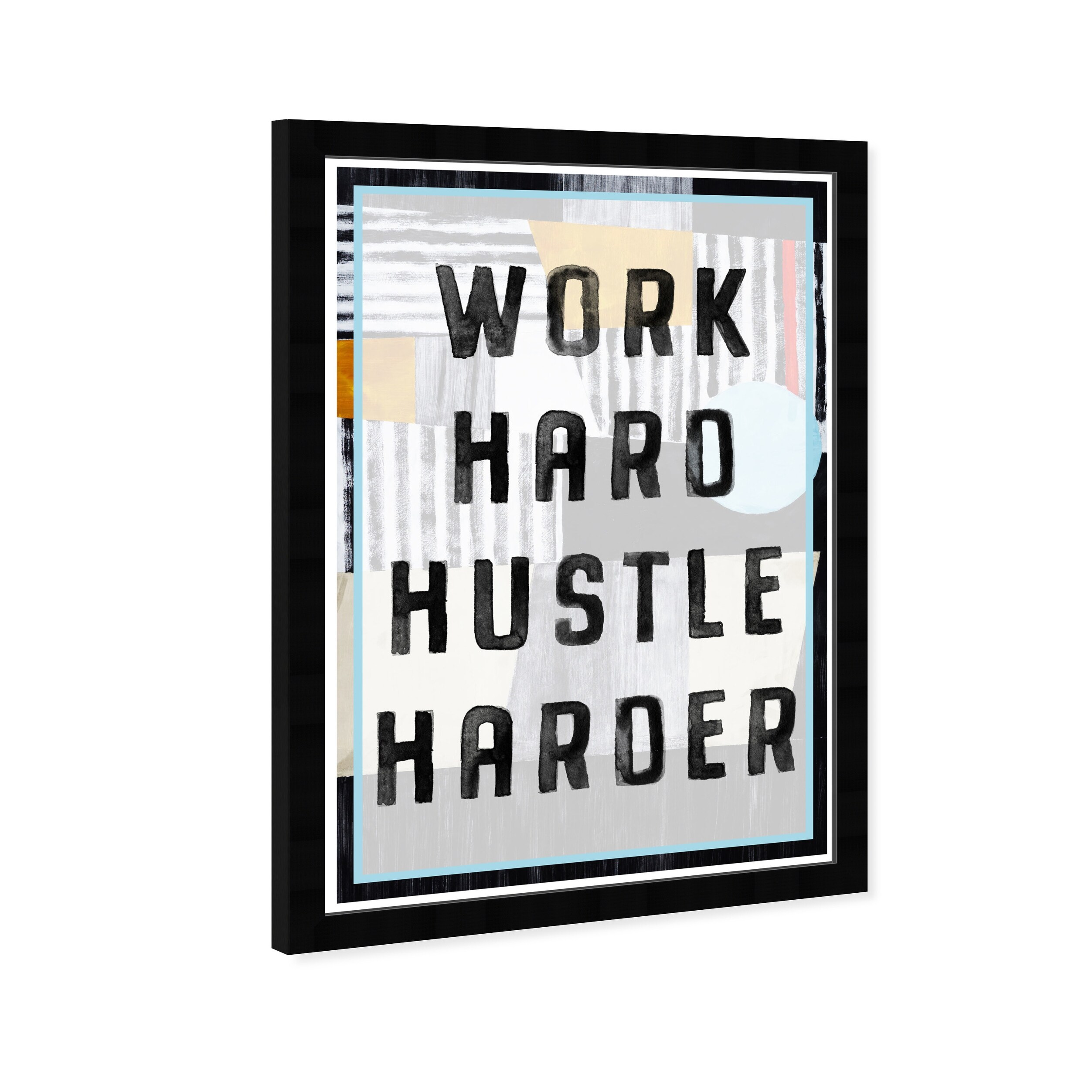 Shop Wynwood Studio Work Hard Hustle Harder Typography Wall Art Framed Print Inspirational Quotes And Sayings Black White Overstock 31293321