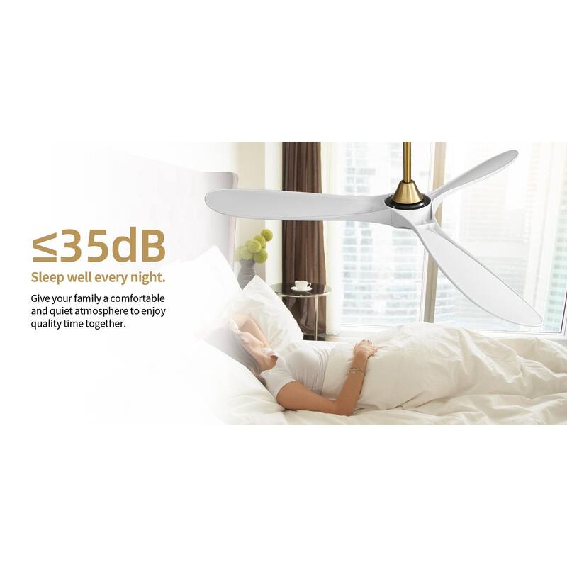 52''/60" Large Ceiling Fan without Lights, Remote Control and Reversible Motor Included, Smart Optinal
