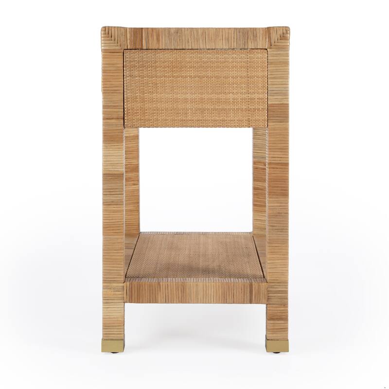 Corfu 1 Drawer Natural Raffia Nightstand