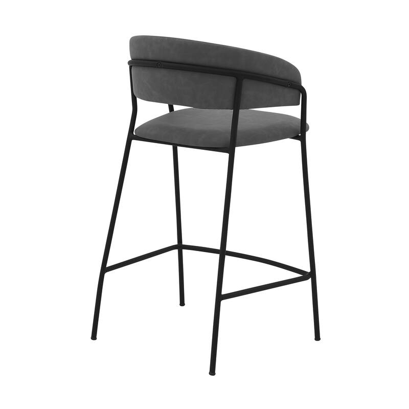 Nara Upholstered Barrel Seat Counter Height Bar Stool