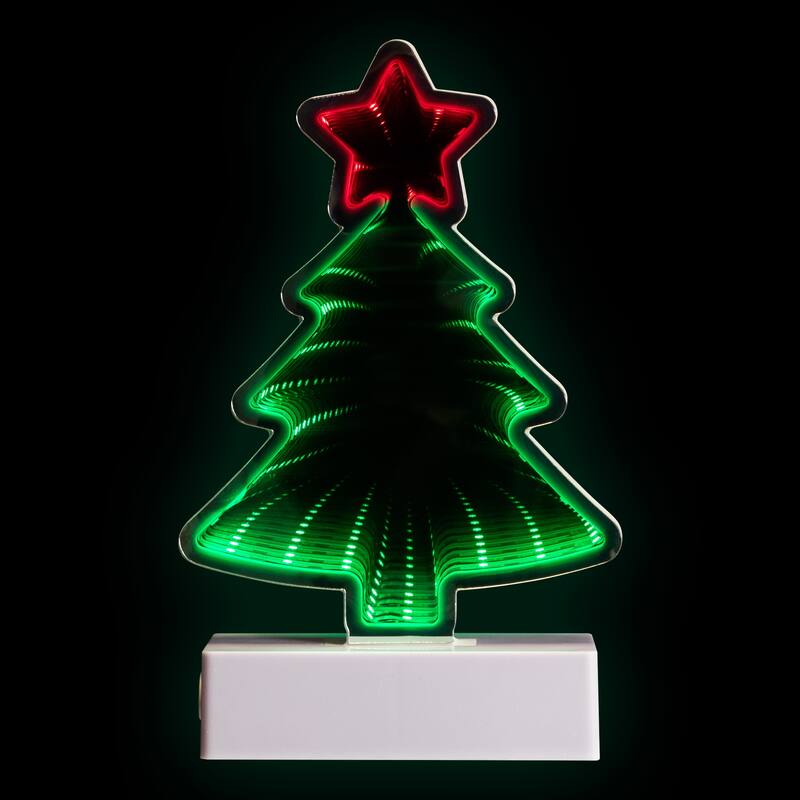 LED 3D Christmas Tree Infinity Mirror - 8"
