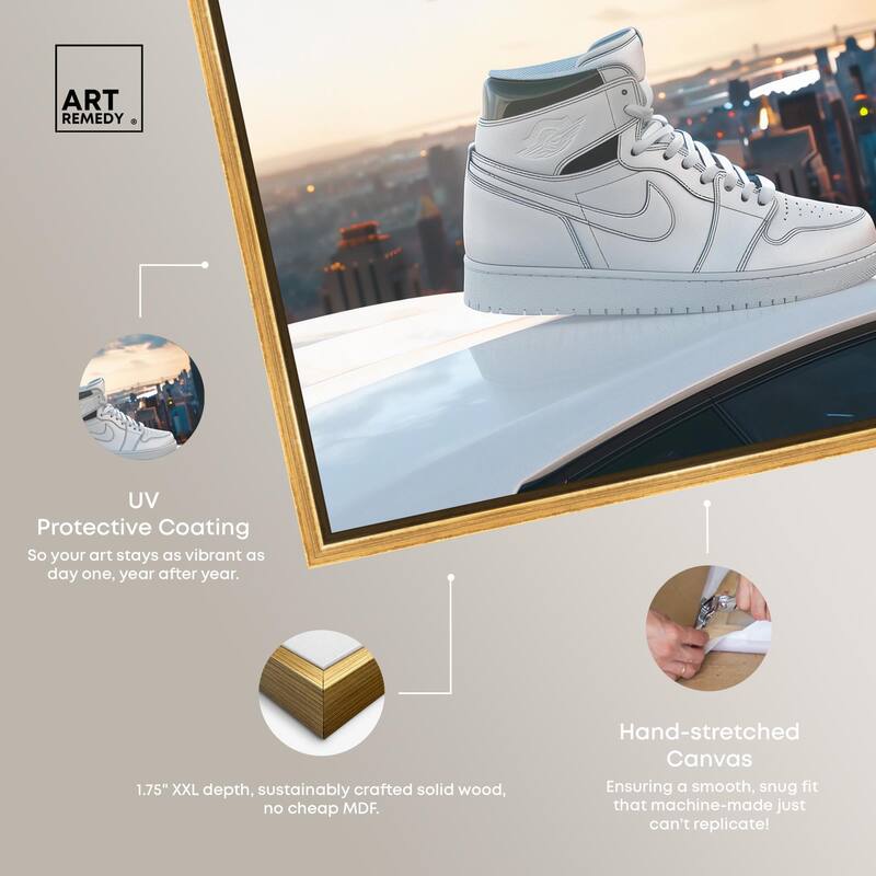 City Car and Sneakers Canvas by Art Remedy
